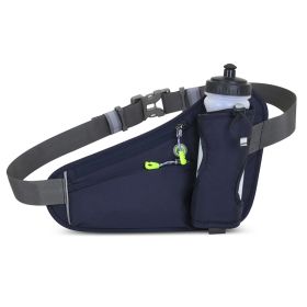 Outdoor Sports Mountaineering Water Bottle Waist Bag (Color: Navy Blue, Type: Waist Bag)