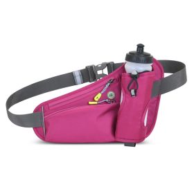 Outdoor Sports Mountaineering Water Bottle Waist Bag (Color: Rose Red, Type: Waist Bag)