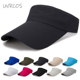 Summer Breathable Air Sun Hats Men Women Adjustable Visor UV Protection Top Empty Solid Sports Tennis Golf Running Sunscreen Cap (Color: White, size: Adjustable)