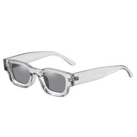 Ins Polarized Sunglasses Fashion Small Square Women Retro Punk Shades UV400 Men Trending Sun Glasses Popular (Frame Color: As Picture, Lenses Color: Sliver)